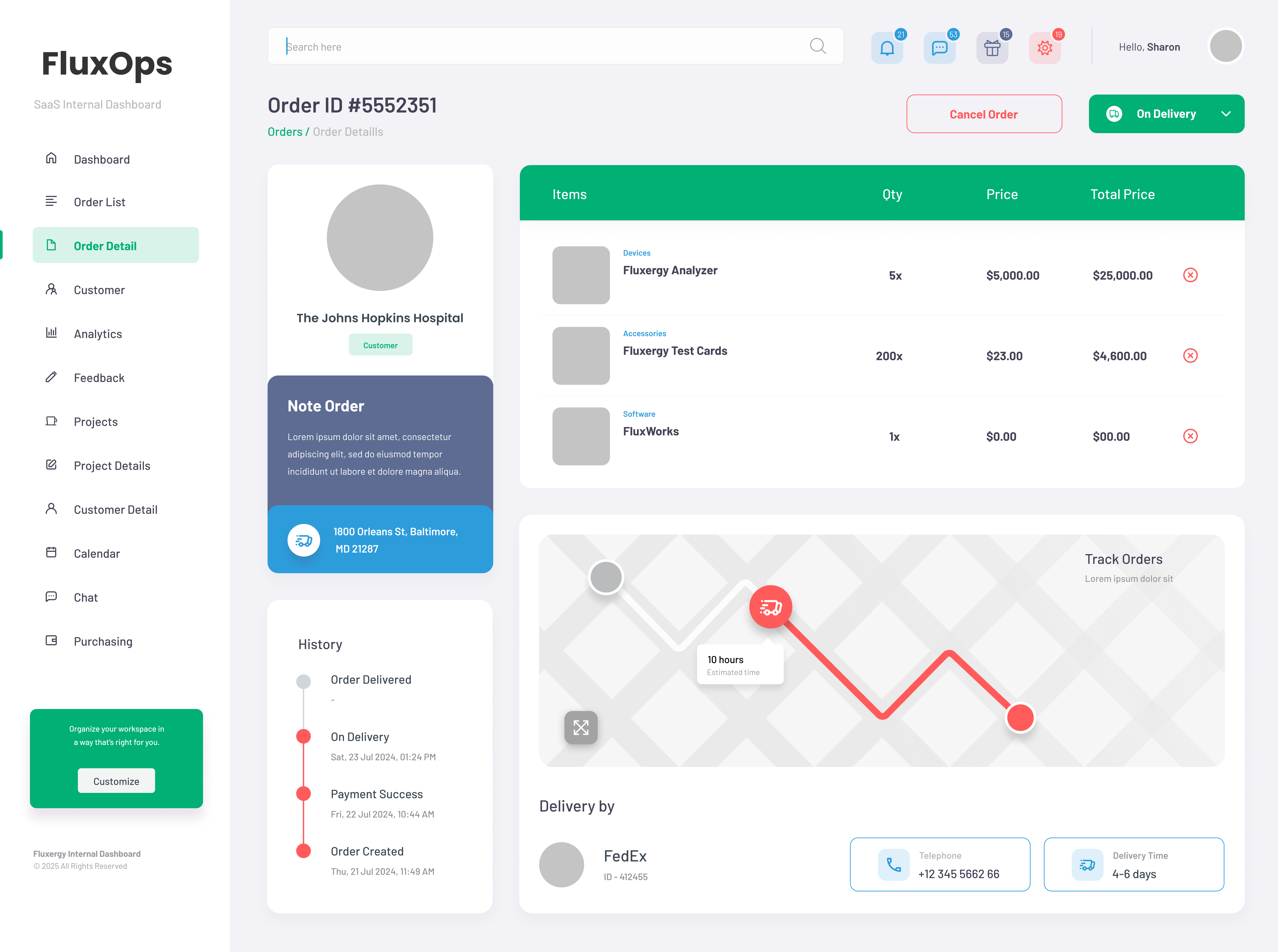 After State - Redesigned Order Detail Interface